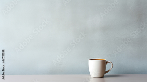 Minimalist photography of Cup of coffee, with space for copy