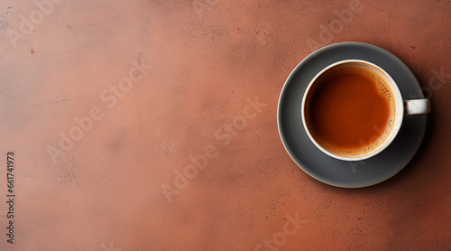 Minimalist photography of Cup of coffee, with space for copy