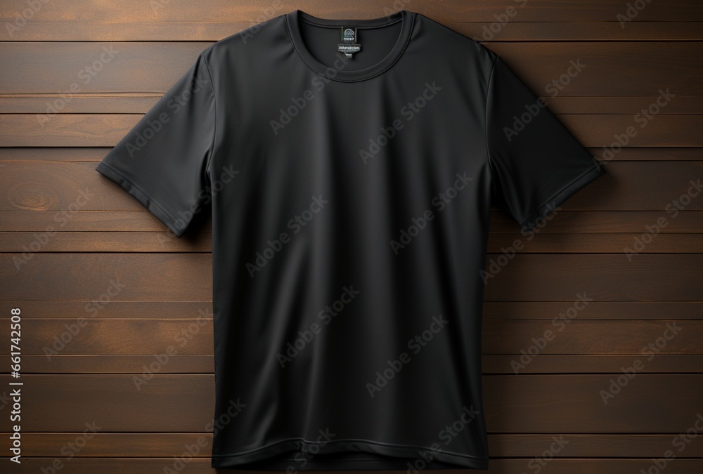 mock up of a plain black t-shirt. AI generated mock up of a plain black t-shirt. AI generated