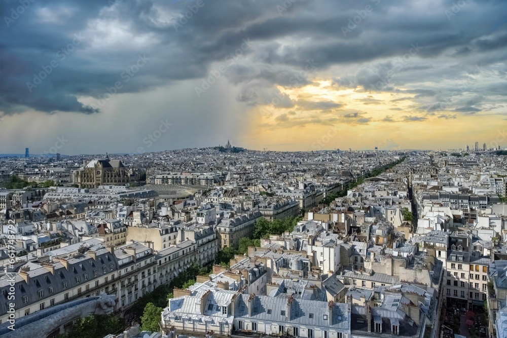 Paris, aerial view of the city