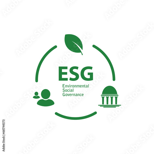 esg icons on white background	