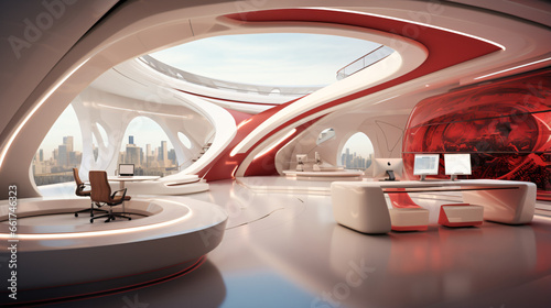 Abstract futuristic office