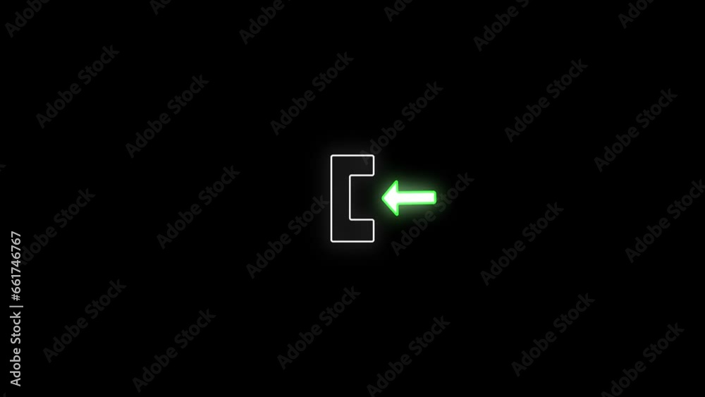 Arrow animation the left said arrow direction on black background. Arrow animation the left said arrow direction on black background.