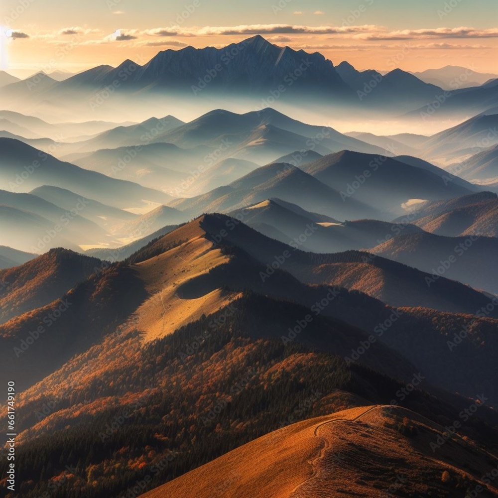 Fototapeta premium sunrise in the mountains