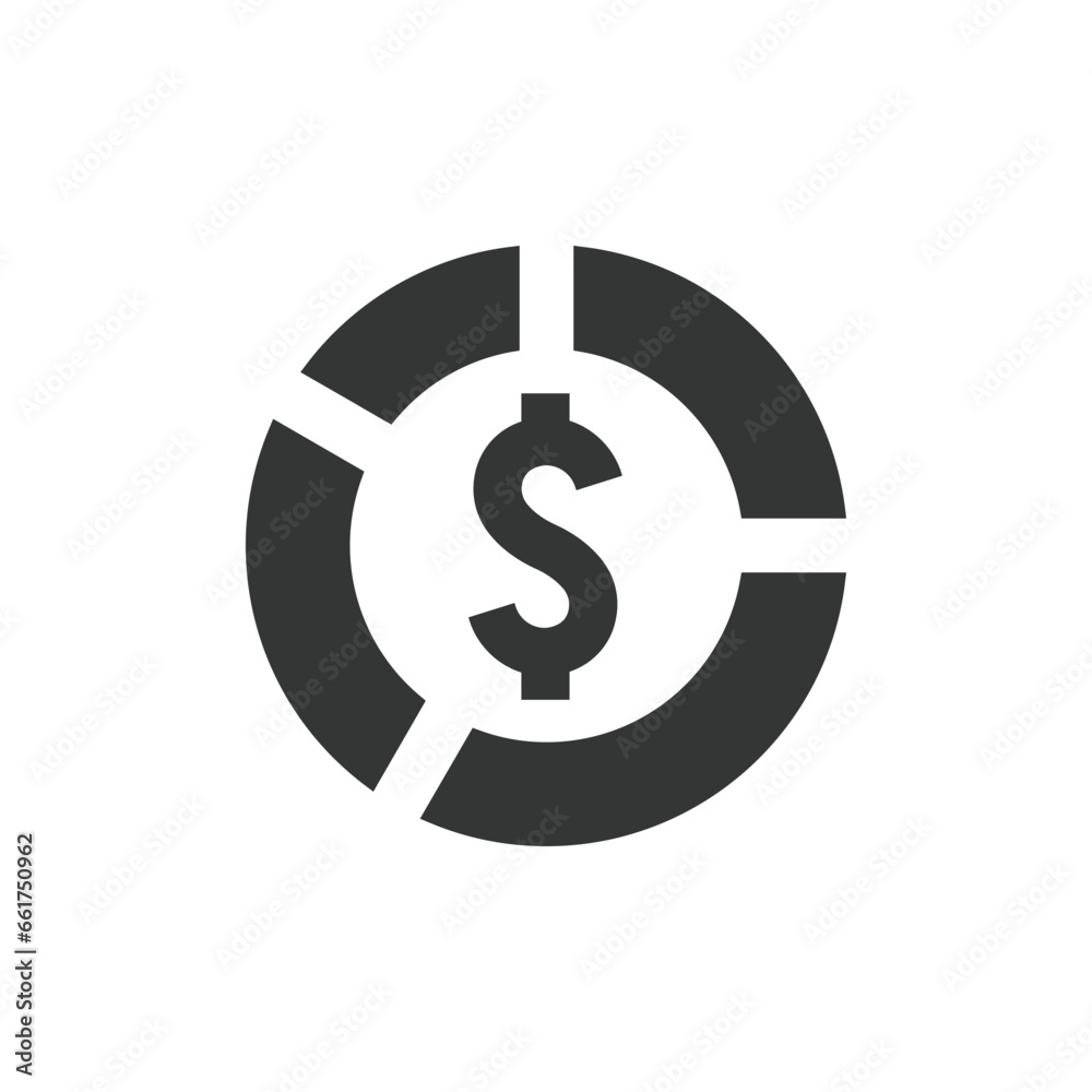 Pie chart with dollar sign on a transparent background Pie chart with dollar sign on a transparent background