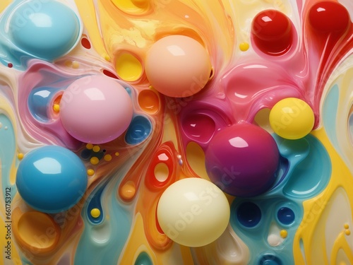 Colorful oil paints  bubbles  droplets  wallpaper