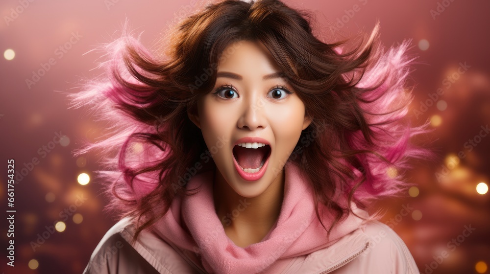 Young Asian Teenage Girl Surprised Excited Isolated P 46590A, Background Images , Hd Wallpapers, Background Image