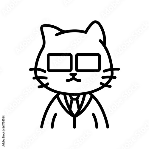 Cat doctor. Minimalist cat drawing.