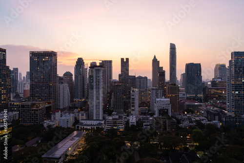 Bangkok city panorama with skyscrapers in evening © ImageFlow