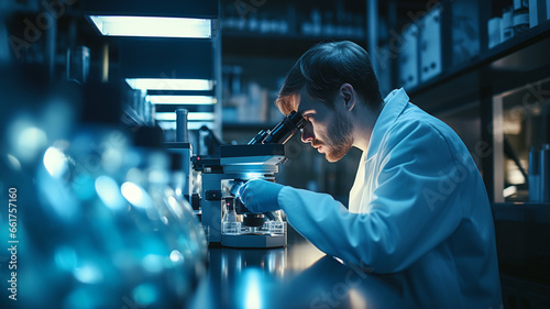 young scientist working in laboratory photo