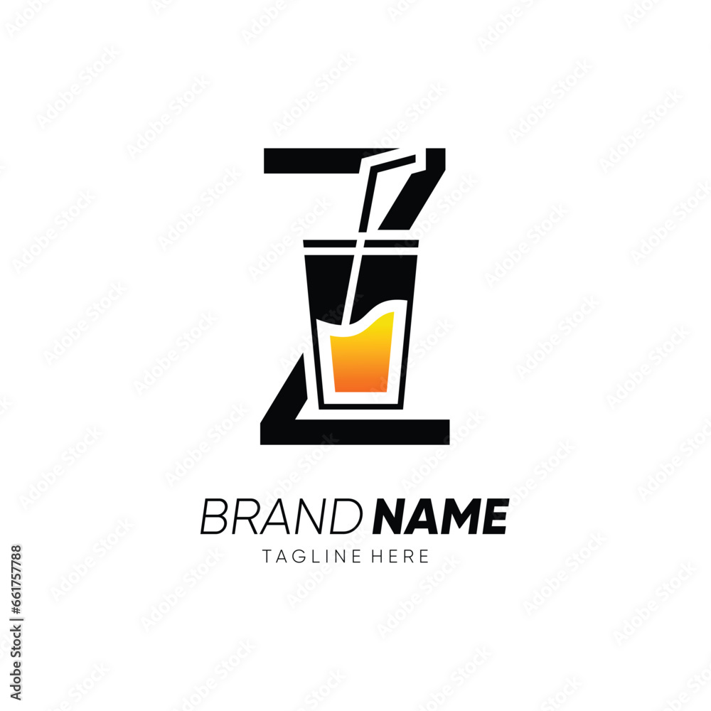 Letter Z with Glass or Drinking Water Cup Logo Design Vector Icon Graphic Emblem Illustration Letter Z with Glass or Drinking Water Cup Logo Design Vector Icon Graphic Emblem Illustration