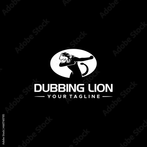 Lion Dubbing Logo Sign Design