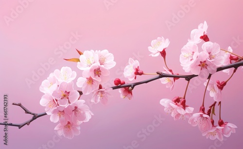 Pink cherry blossoms pink sakura beautiful cherry blossoms pastel pink background. Cherry blossoms are beautiful and pleasing to the eye. Makes you feel relaxed like you re in nature. Generative ai