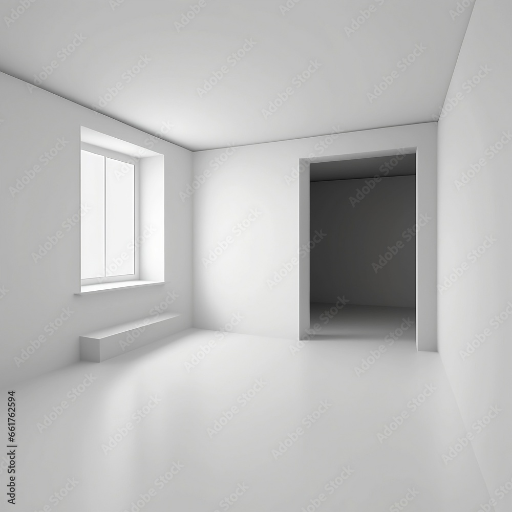 Blank Room with White Wall Mockup