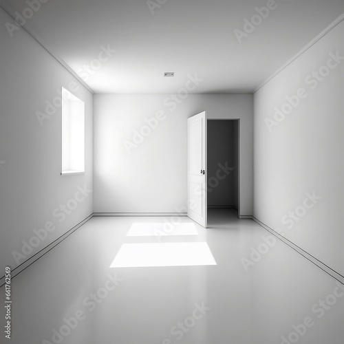 Blank Room with White Wall Mockup