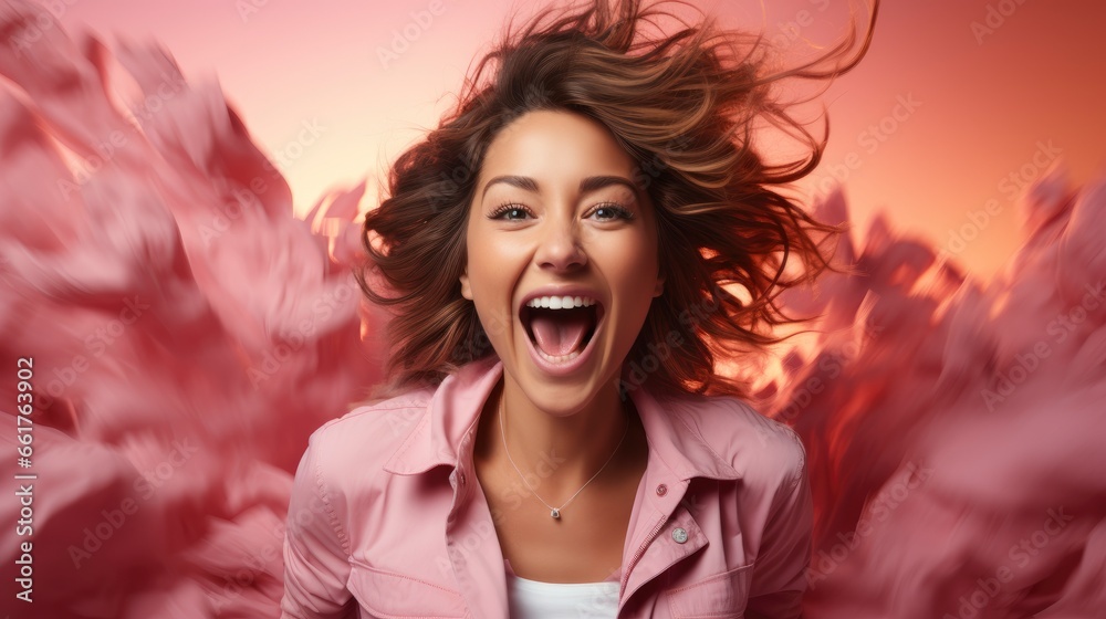 Happy Asian Woman Smiling Jumping While Celebrating , Background Images , Hd Wallpapers, Background Image
