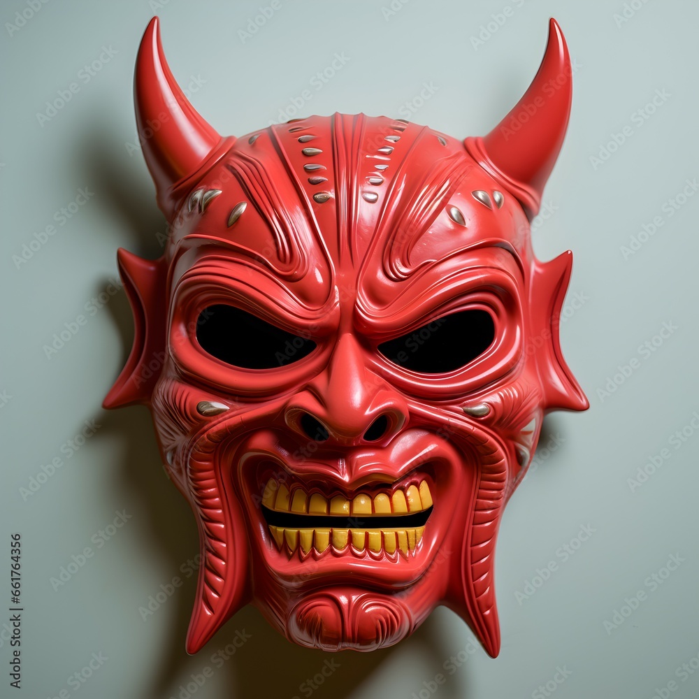 Demon mask halloween theme 3d object Demon mask halloween theme 3d object