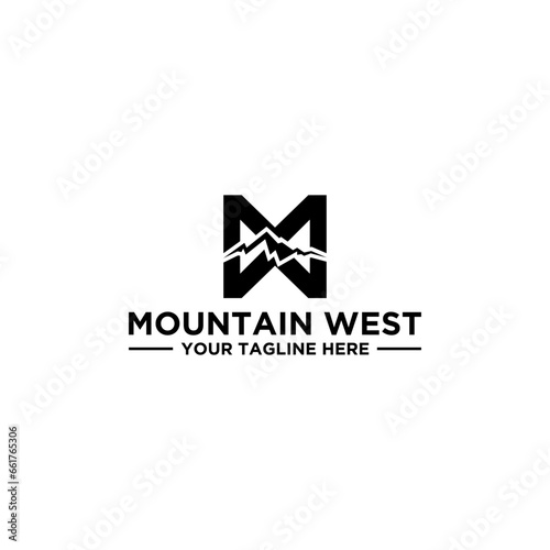 MM or MW Mountain Logo Sign Design