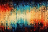 Abstract retro background with textured pixels and glitch effects. Generative AI