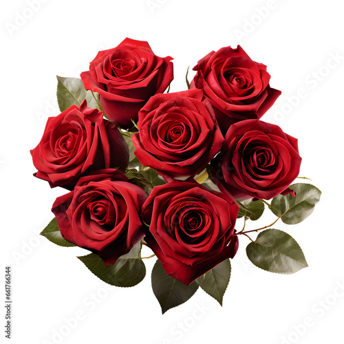 red rose boquet gift  isolated on transparent background