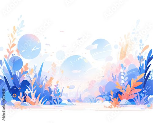 Flat abstract design of a underwater backdrop  minimalism illustration  website  Ul design