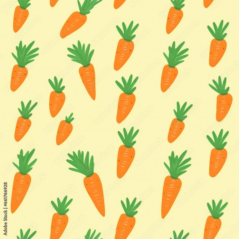 Carrot vector pattern. Can be used as print, wallpaper, packaging paper design, textiles, notebooks, notepads, tableware and other things. generative ai. Carrot vector pattern. Can be used as print, wallpaper, packaging paper design, textiles, notebooks, notepads, tableware and other things. generative ai.