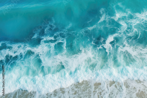 Aerial view to ocean waves © thejokercze