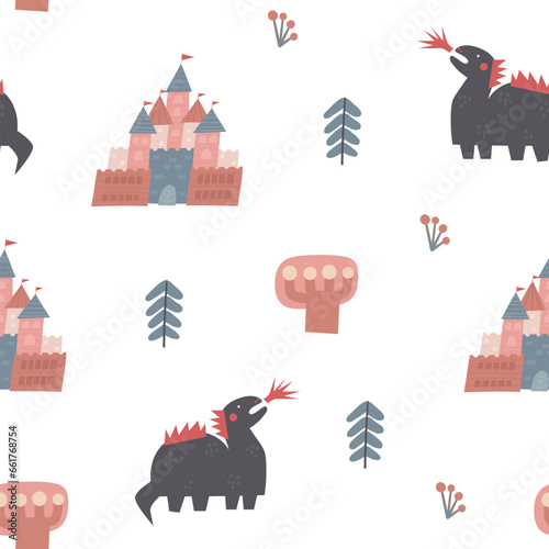 Cute fairy tale seamless pattern