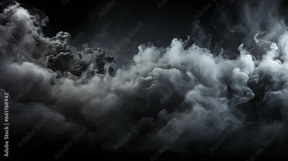 3d white smoke object illustration with dark background - obrazy, fototapety, plakaty 