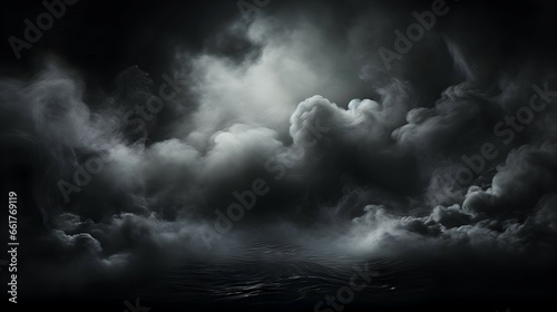 3d white smoke object illustration with dark background