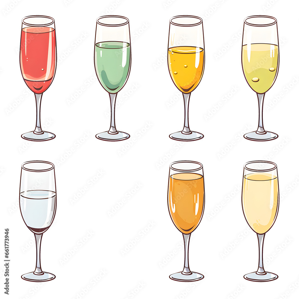 cartoon clipart of Flute Glass, glass clipart, alcohol clipart