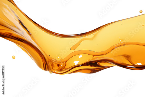 Close-up photo of oil, grease spreading, isolated white background