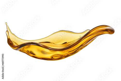 Close-up photo of oil, grease spreading, isolated white background