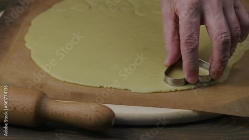 Close-up view of making Heart Cookies