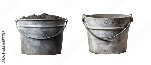 bucket of cement, isolated on transparent background