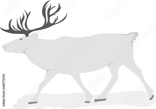Reindeer in winter with flat style design © Iqbaltopaz
