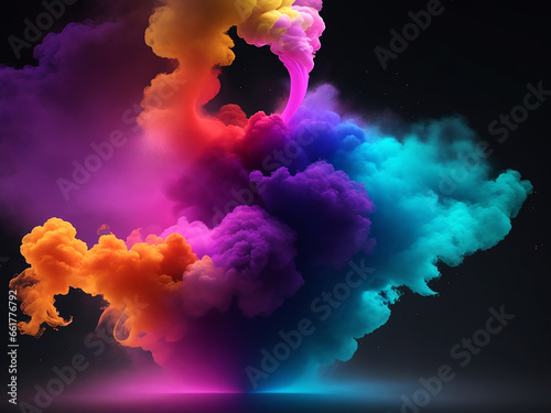 Abstract Colorful Smoke. Generative Ai
