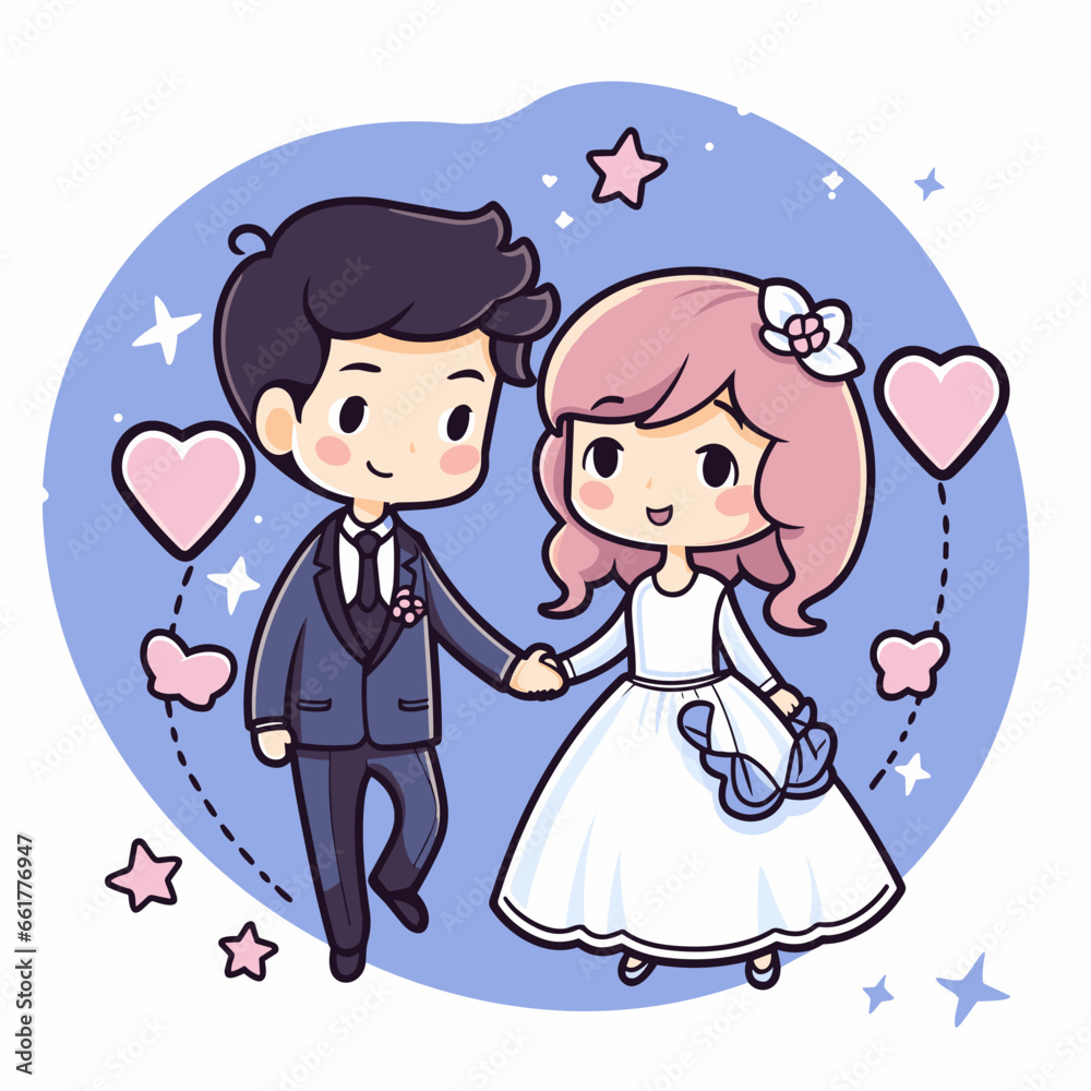 Wedding hand-drawn comic illustration. Wedding. Vector doodle style cartoon illustration Wedding hand-drawn comic illustration. Wedding. Vector doodle style cartoon illustration