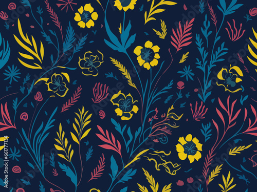 A mesmerizing display of abstract floral patterns created using vector graphics.