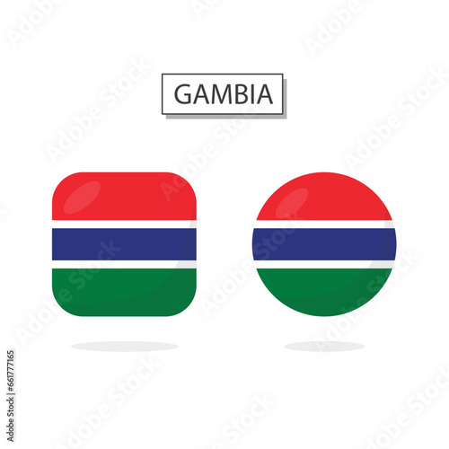 Flag of Gambia 2 Shapes icon 3D cartoon style. Free Download Flag of Gambia 2 Shapes icon 3D cartoon style. - GFXLoad