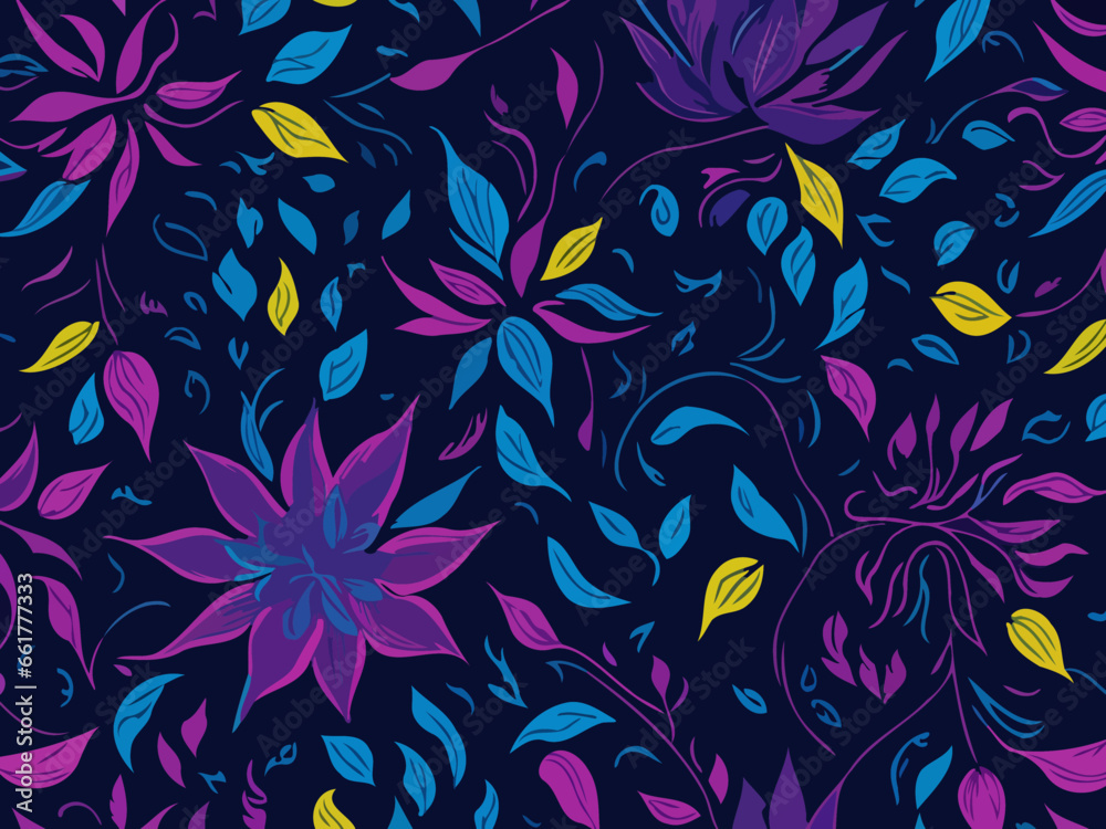 A mesmerizing display of abstract floral patterns created using vector graphics.