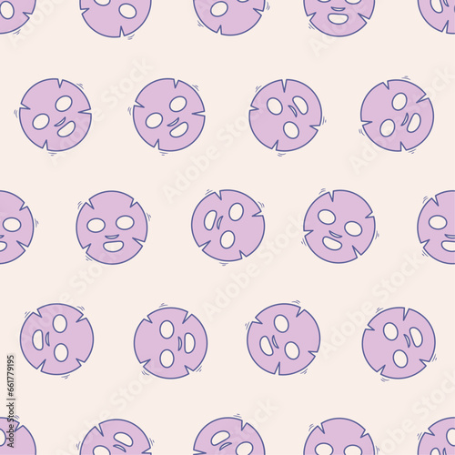 Doodle face mask seamless pattern. Suitable for backgrounds, wallpapers, fabrics, textiles, wrapping papers, printed materials, and many more.