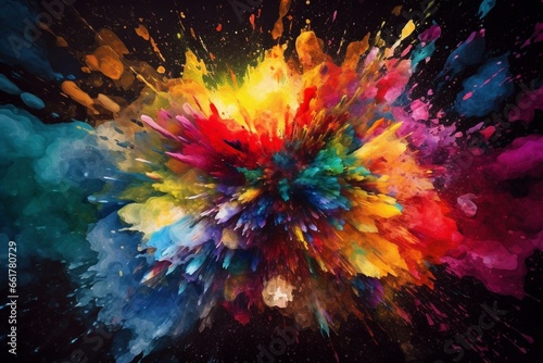 Colorful explosion of emotions represented with vibrant colors - 3. Generative AI photo