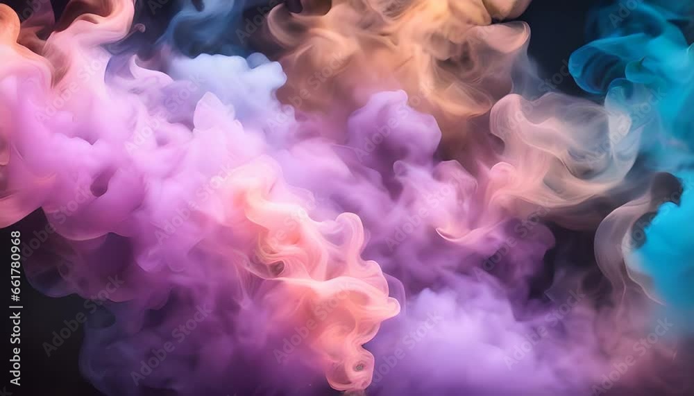Colorful clouds of smoke against a dark background. Abstract background and wallpaper. Generative AI Colorful clouds of smoke against a dark background. Abstract background and wallpaper. Generative AI
