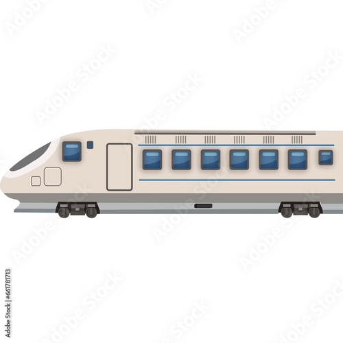 Modern high-speed train icon, cartoon-style vector