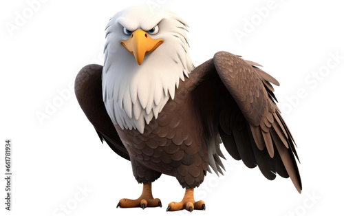 Cartoon Bald Eagle in 3D on isolated background ©  Creative_studio