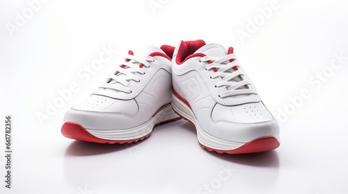 red and white shoes isolated on white