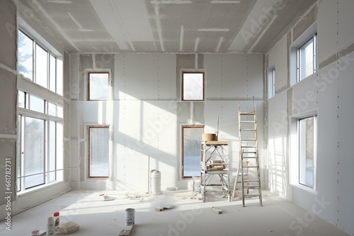 Building industry interior drywall and finish details. Generative AI photo
