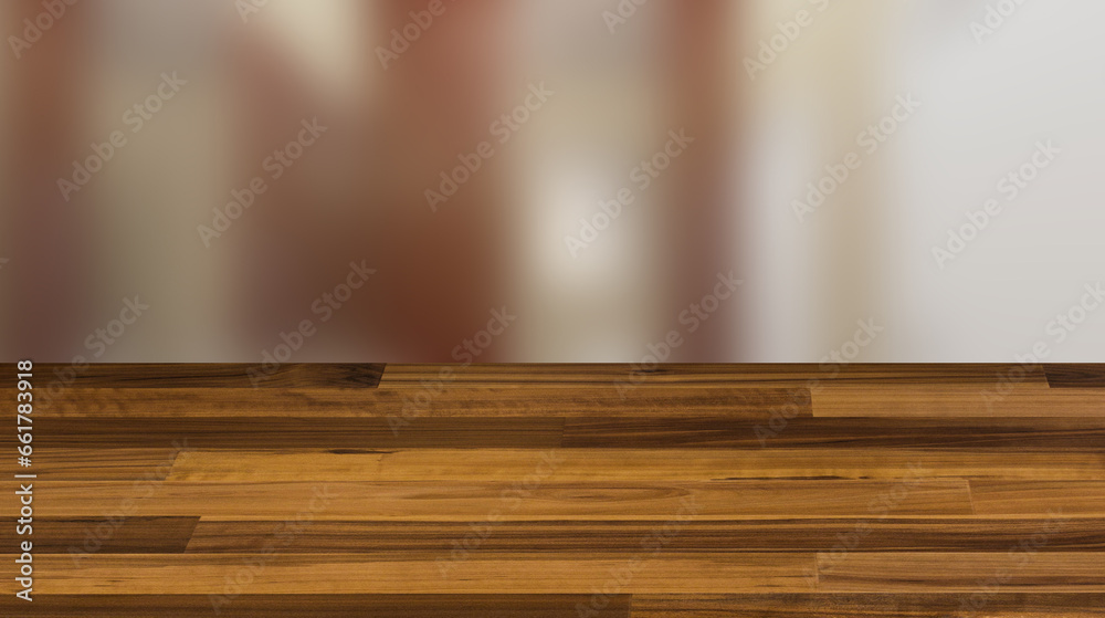 Contemporary interior of public toilet. 3D rendering., Background with empty wooden table. Flooring. Contemporary interior of public toilet. 3D rendering., Background with empty wooden table. Flooring.