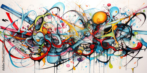 Crazy Colorful Abstract Graffiti Background Created Using Artificial Intelligence